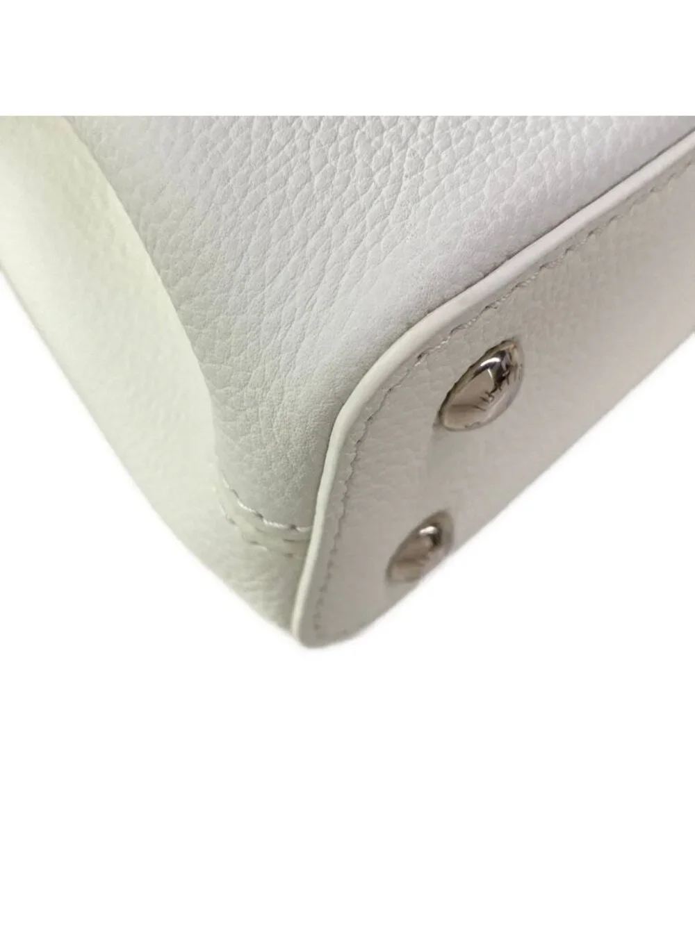 Louis Vuitton Handbag Capucines Ewmini Optic White Leather Cowhide